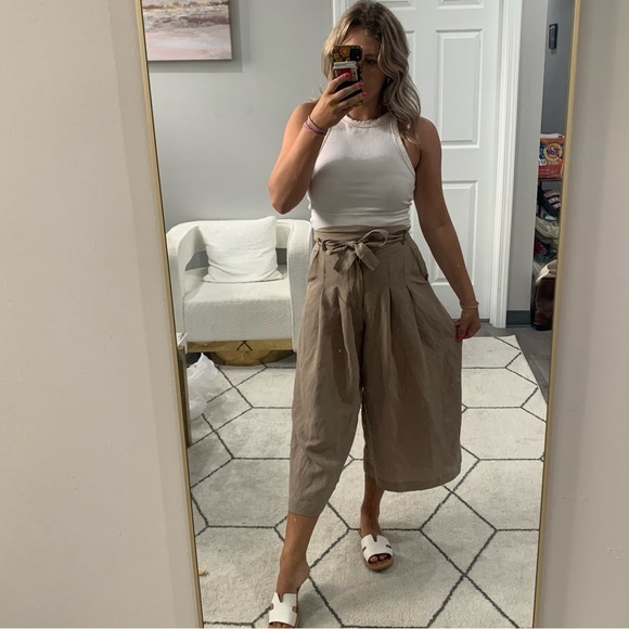 Marissa Webb Pants Wide Leg High Waisted Lux Capris For Summer